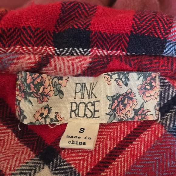 Plaid Flannel Hooded Jacket in Red and Blue Size Small-FC - Picture 5 of 6